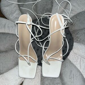 Elegant White Strappy Heels
